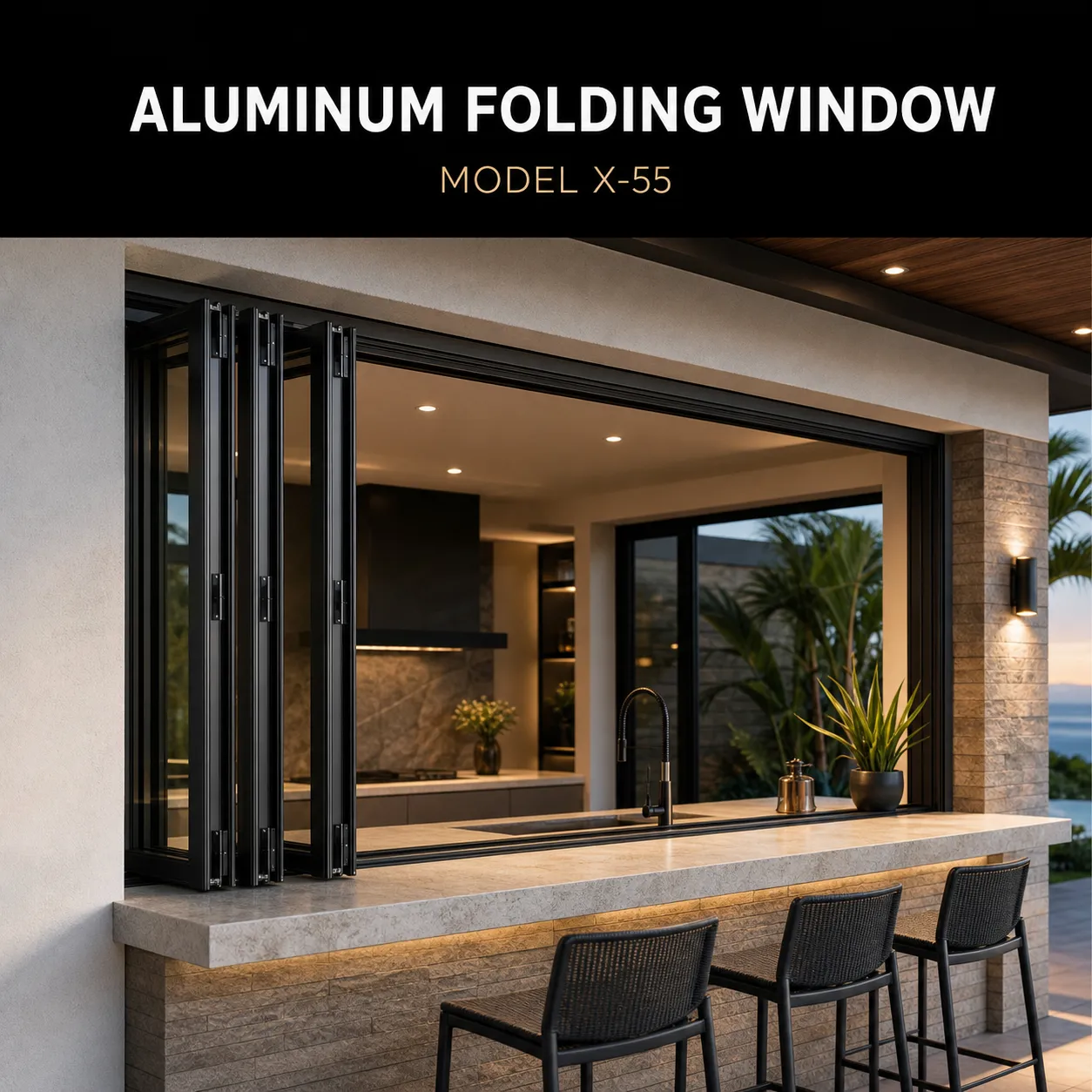 Custom aluminum folding window system