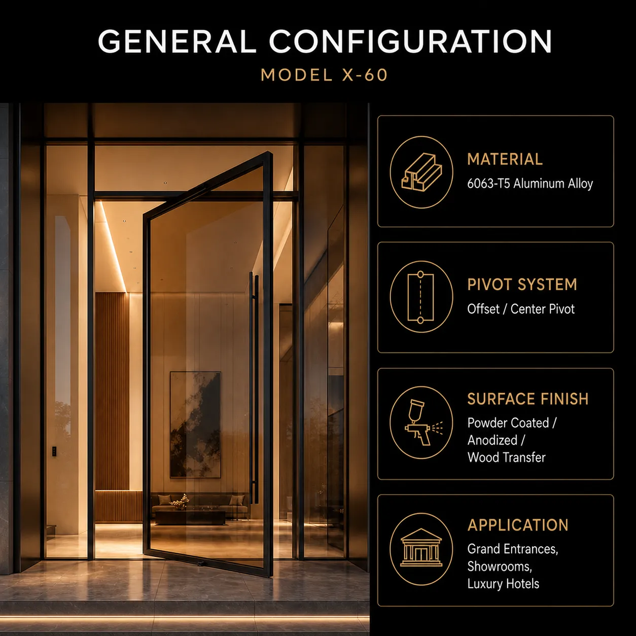 Aluminum Pivot Door — Thumbnail 6