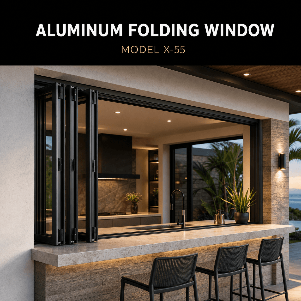 Custom aluminum folding window system